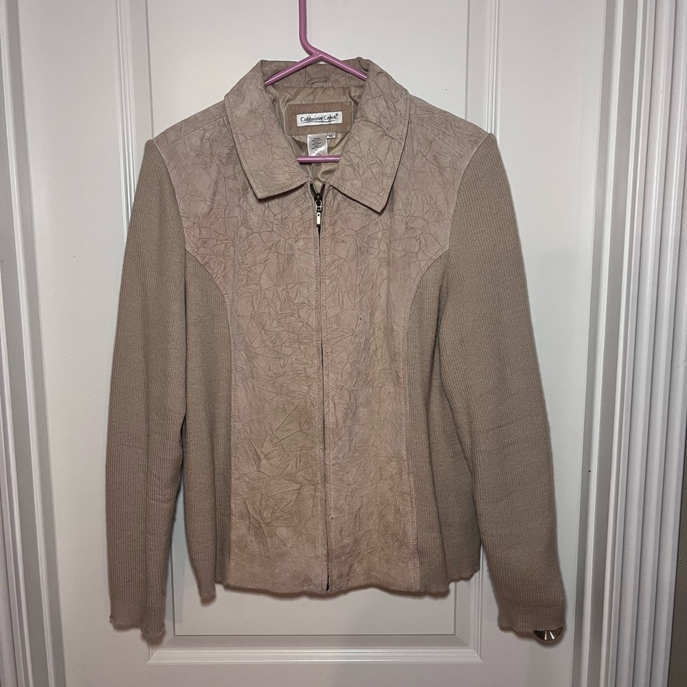 Coldwater Creek Leather Sweater Jacket